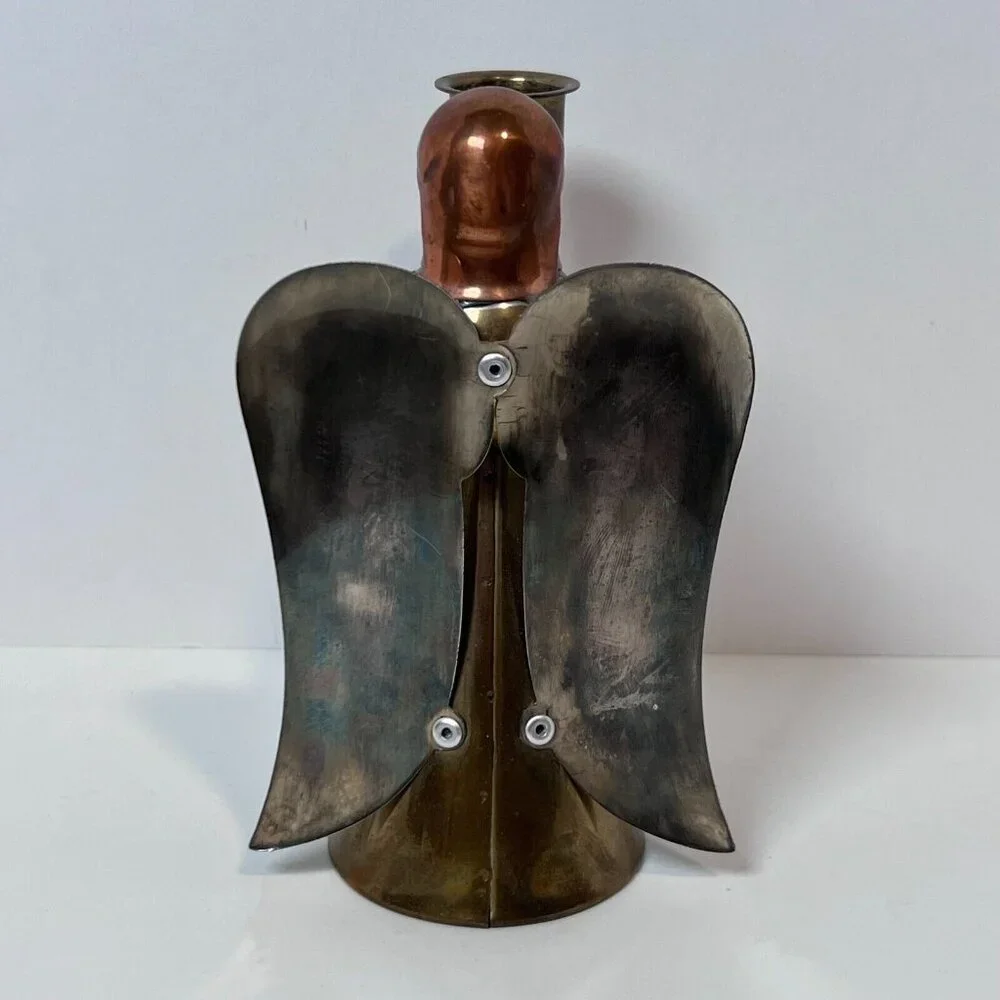 Brass and Copper‎ Angel Candle Holder made in Hong Kong 6